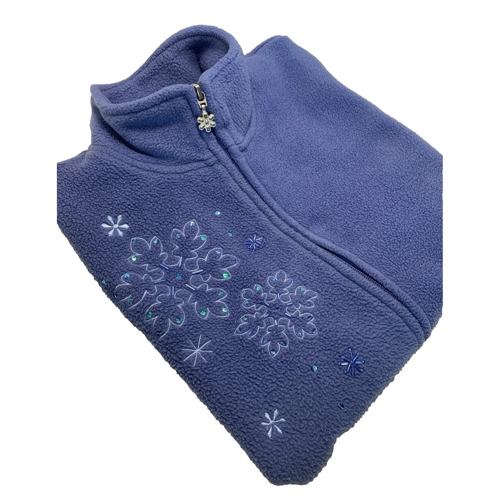 Accent Collection Fleece Vest Women's L Blue Cozy Warm Winter Layer